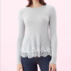 NWT Rebecca Taylor Lace Trim Sweater